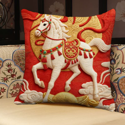 3D Horse Pillow Cover With Sculptural Character