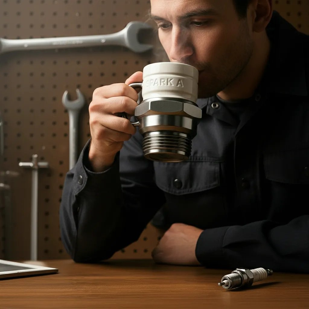 Tazza candela con carattere automobilistico