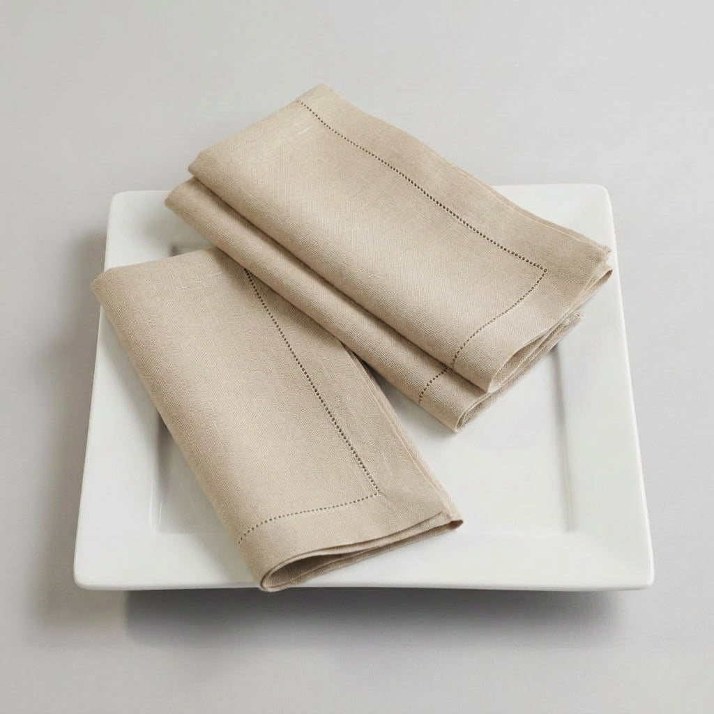 LISTINGOPT::kovosis::12-pieces-white-napkins-hemstitched-cocktail-napkin-for-party-wedding-table-cloth-linen-napkins-fabric-cotton-dinner-napkin::color-linen-50x50cm