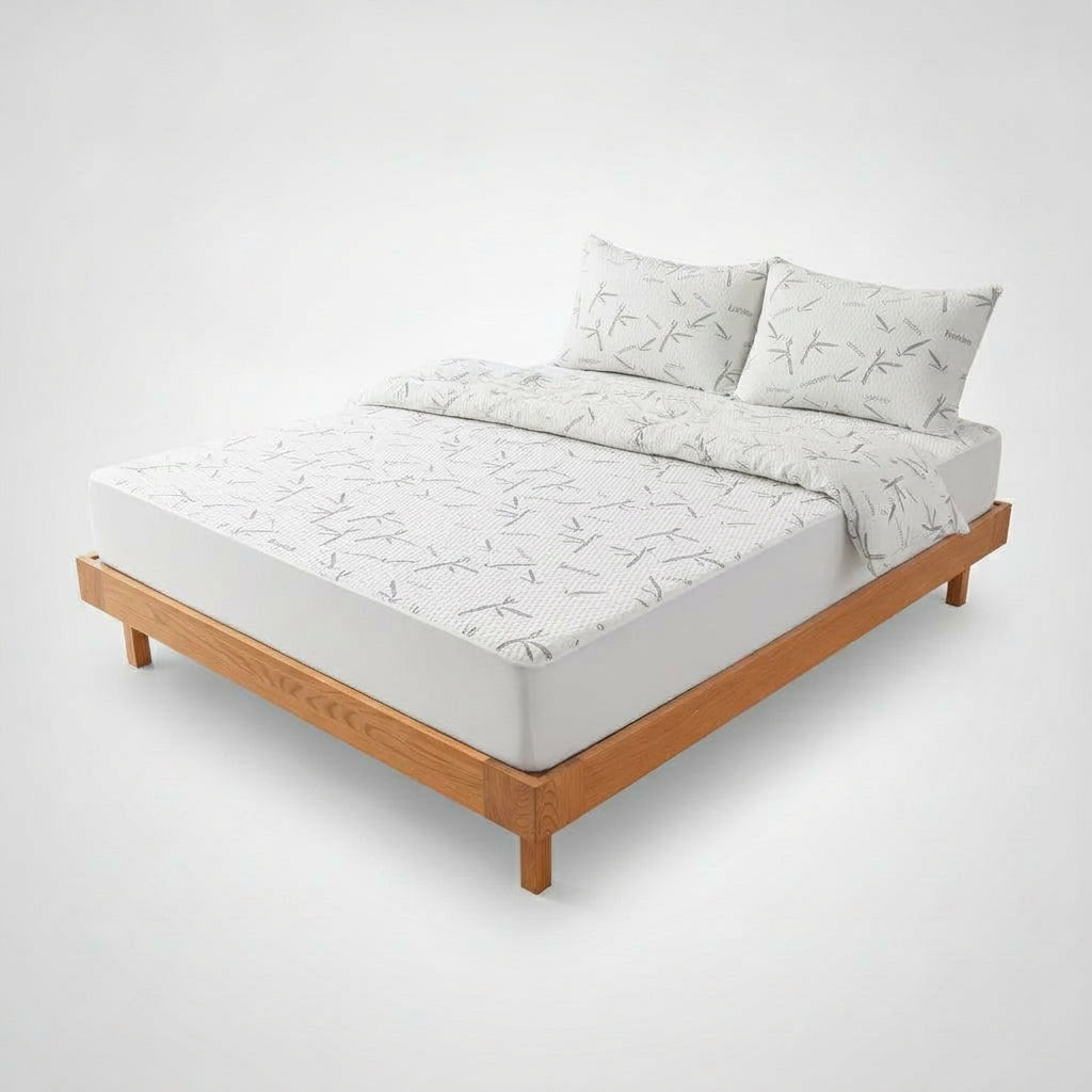 LISTINGOPT::kovosis::1p-cooling-bamboo-fiber-fitted-sheet-breathable-mattress-protector-cover-with-deep-pocket-for-summer::color-grey
