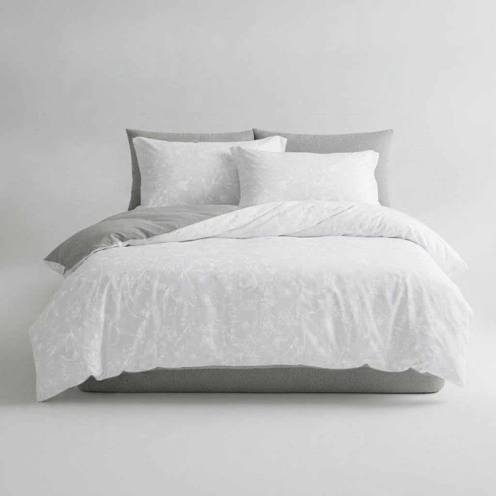 LISTINGOPT::kovosis::3pcs-100-cotton-duvet-cover-set-1duvet-cover-2pillowcase-without-core-fresh-flower-print-bedding-set-soft-comfortable::color-white