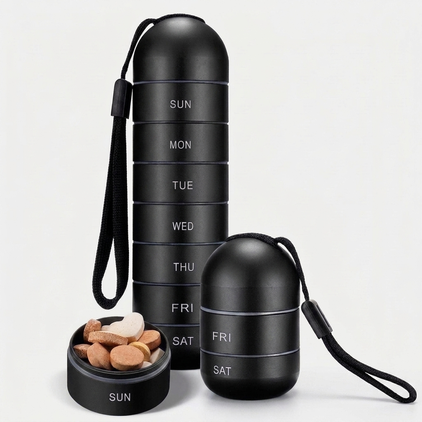 LISTINGOPT::kovosis::aluminum-7-day-pill-organizer-for-easy-travel::color-black
