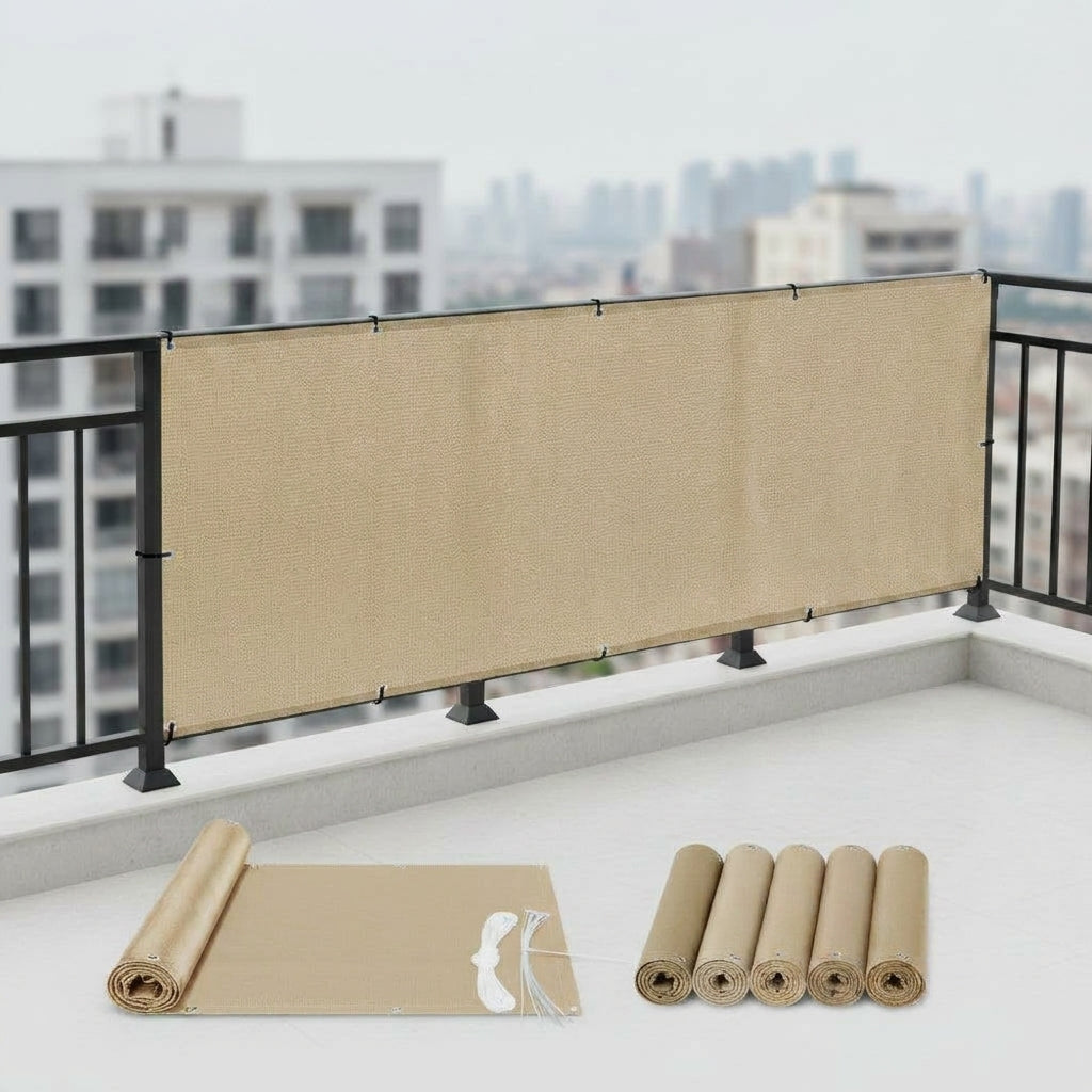 LISTINGOPT::kovosis::balcony-privacy-screen-fence-cover-uv-protection-water-resistant-shield-shade-cloth-for-deck-patio-backyard-garden-outdoor-pool::color-beige