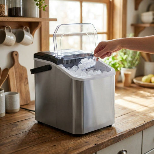 LISTINGOPT::kovosis::bullet-ice-ice-machine-compact-countertop-ice-ice-machine-home-appliance-clear-lid-ventilation-grille::02-inuse