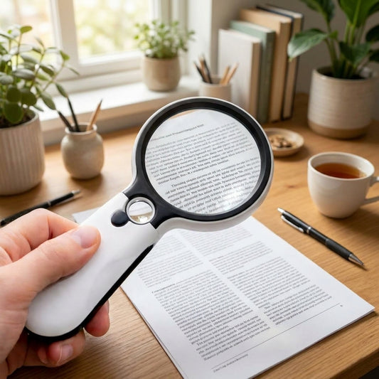 LISTINGOPT::kovosis::detailview-45x-handheld-magnifying-glass-with-led-light-designed-for-precise-reading-and-detailed-inspection::02-inuse