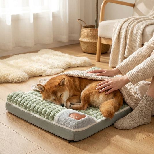 LISTINGOPT::kovosis::machine-washable-dog-bed-removable-orthopedic-puppy-cushion-winter-memory-foam-dog-pillow-for-small-medium-large-dogs-and-cats::02-inuse