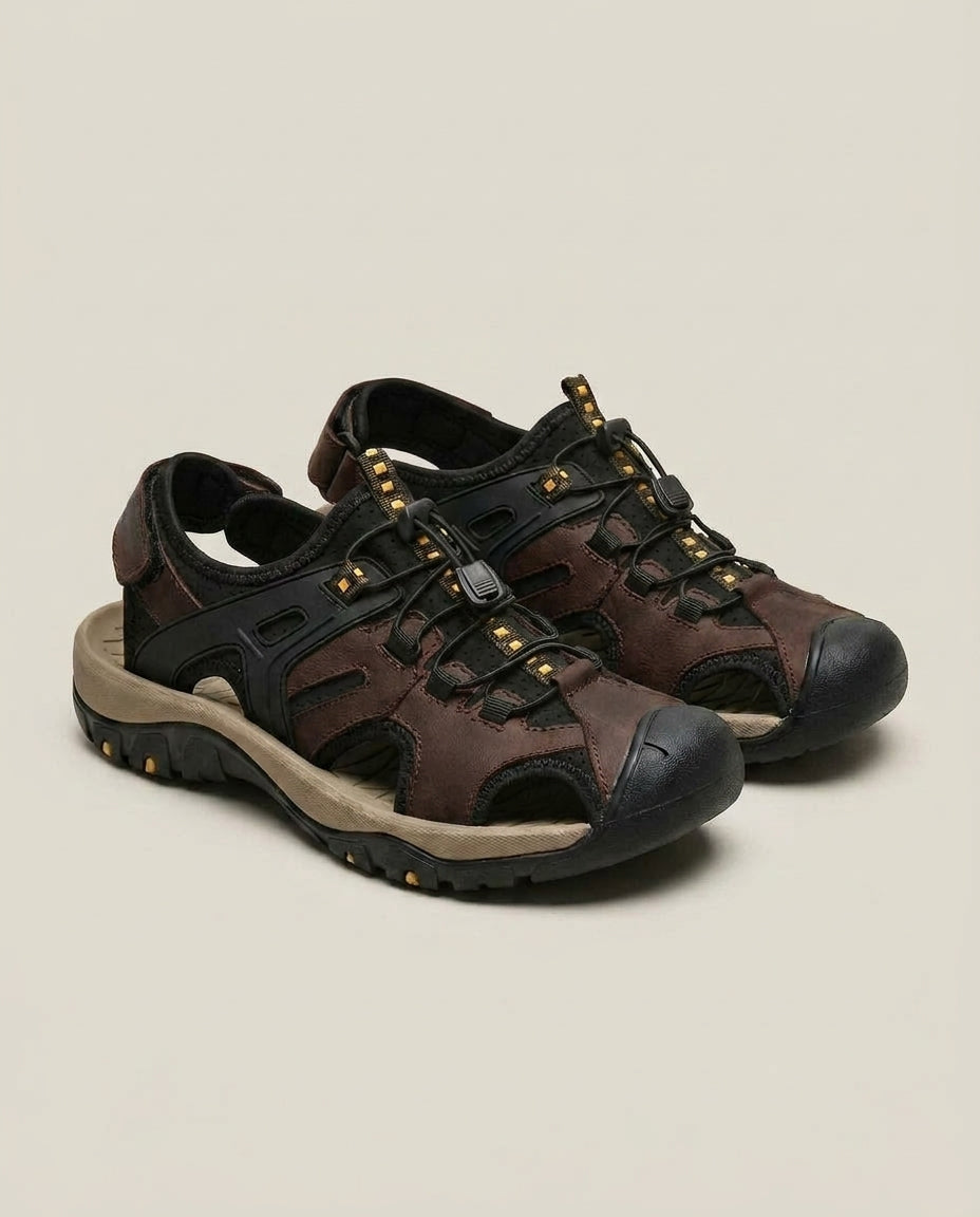 LISTINGOPT::kovosis::mens-leather-sandals-for-men-fisherman-mens-black-brown-grey-size-summer-shoes-male-hiking-shoe-man-casual::color-dark-brown