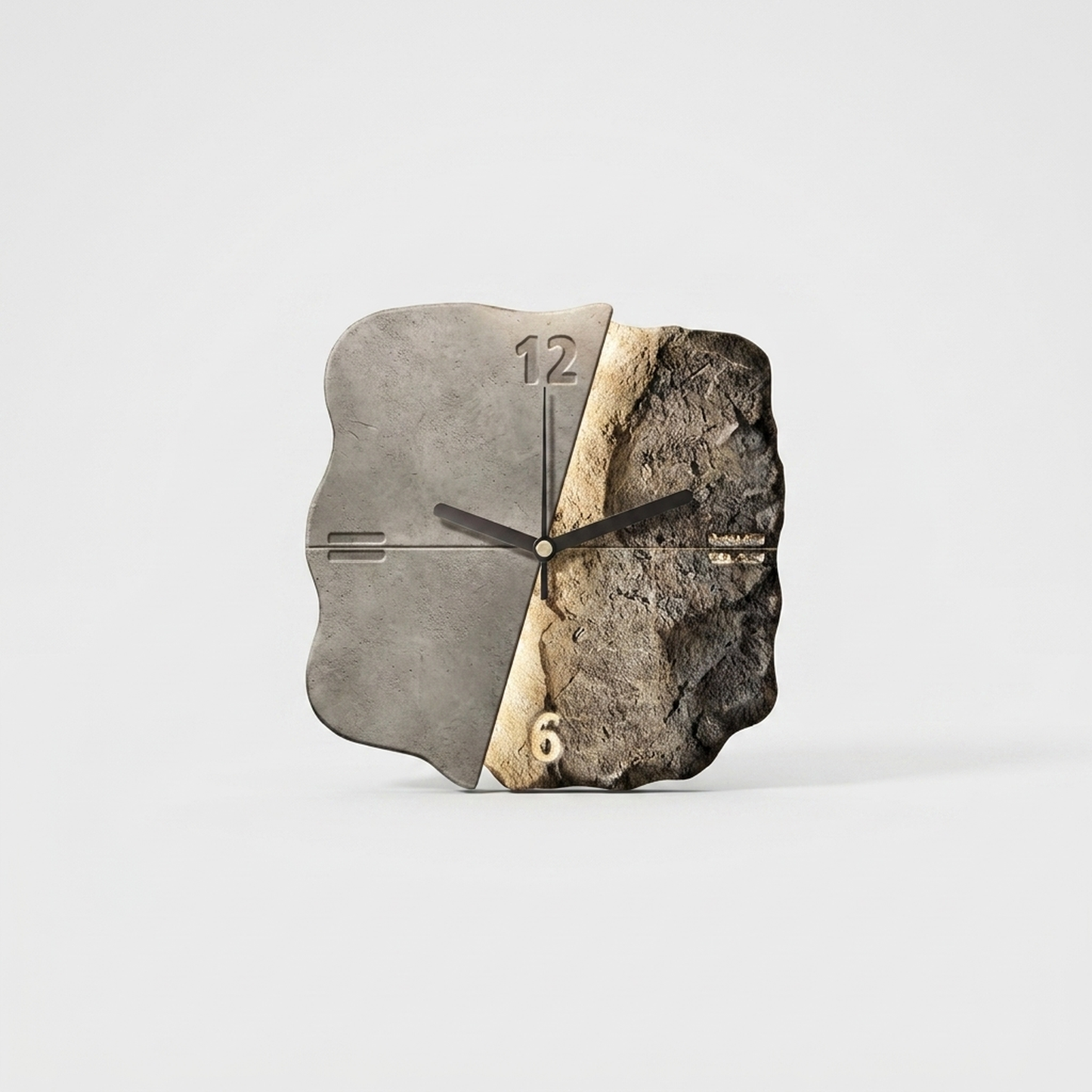 LISTINGOPT::kovosis::sandstone-relief-wall-clock-silent-statement-piece::04-closeup