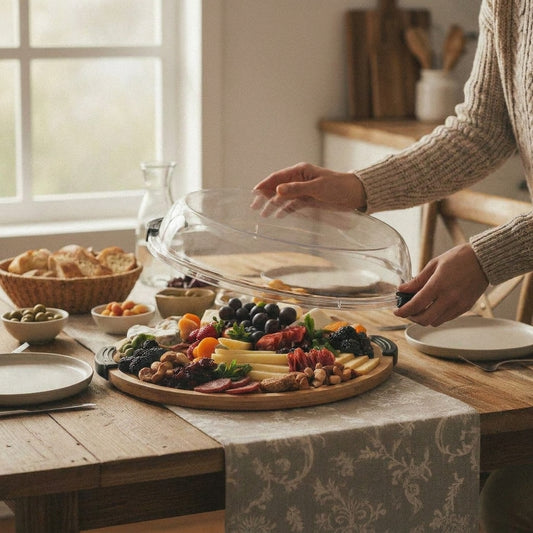 LISTINGOPT::kovosis::serving-boards-charcuterie-boards-portable-round-wooden-food-platter-with-lid-for-party-christmas-restaurant-picnic-holiday::02-inuse