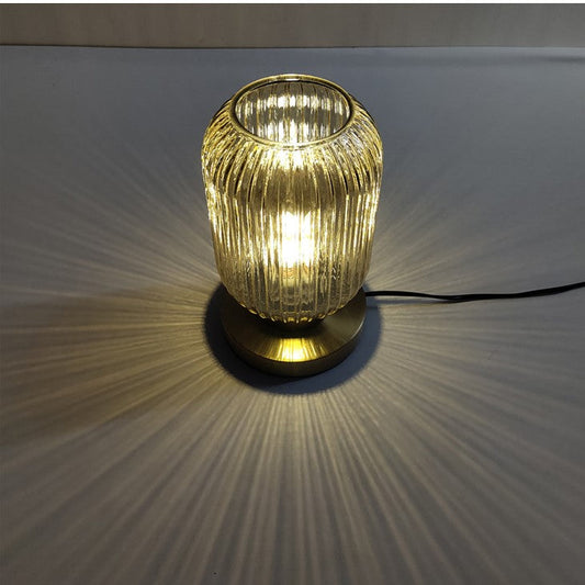 Amber Glass Table Lamp for Warm Nordic Glow