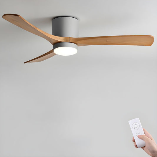 Ventilatore da Soffitto in Legno Stile Nordico con Luce