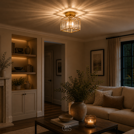 Lampada da soffitto Mengjay Crystal - Design quadrato