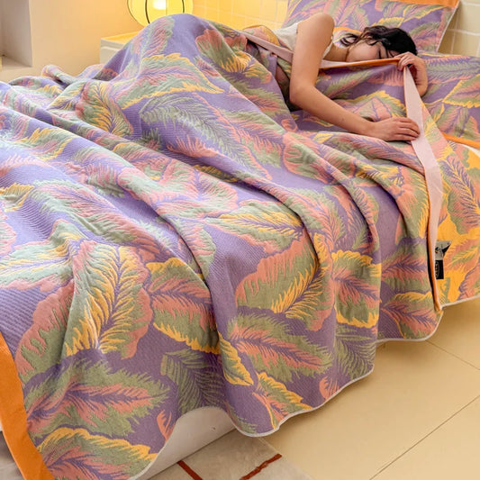 Floral Cotton Gauze Blanket