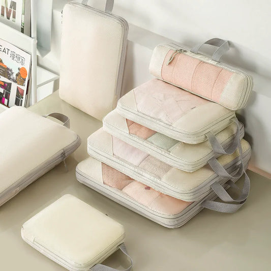 Travel Storage Bag 5-piece Set With Mesh Compression Storage Bag Luggage Organizer Bag Space Saving Portable Set