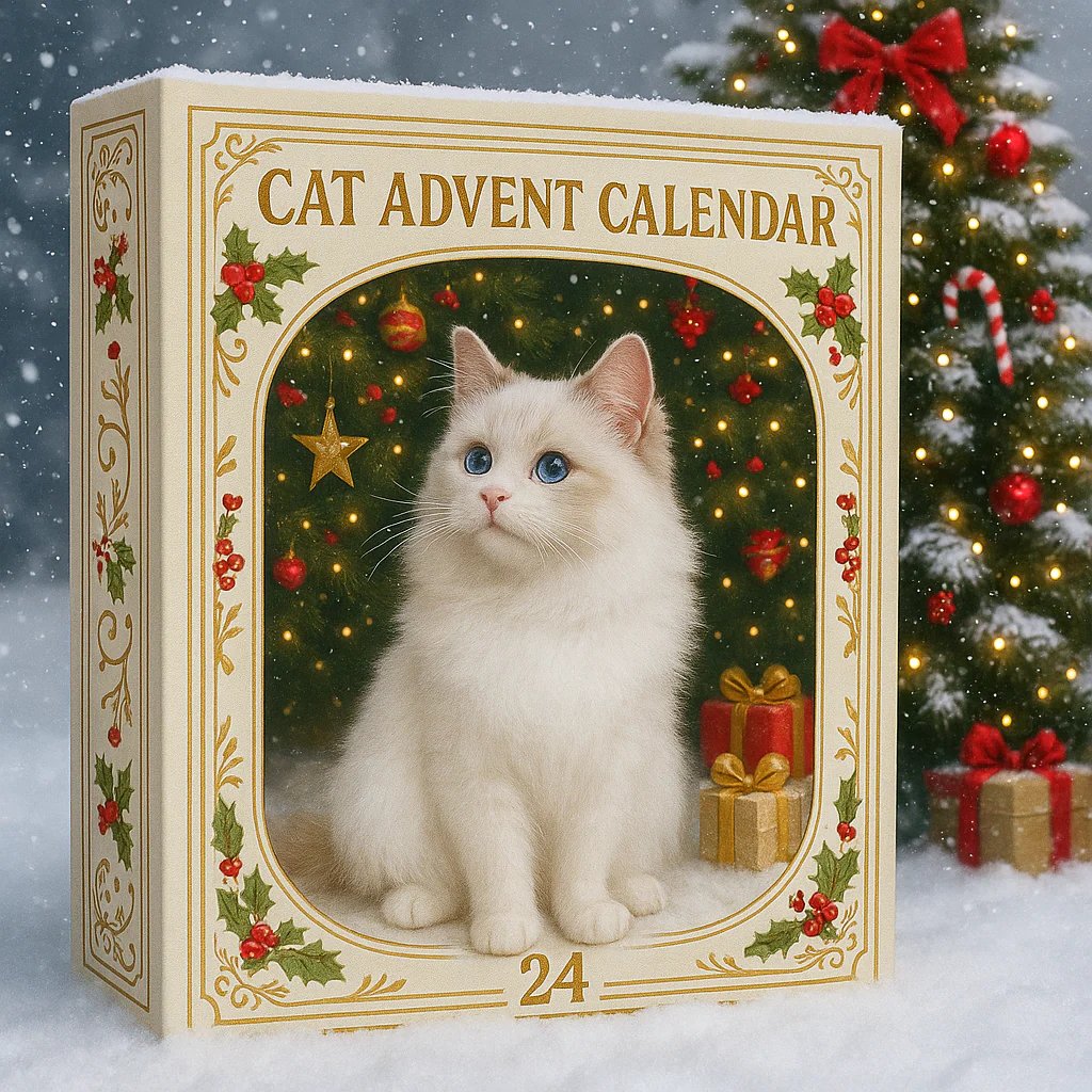 Katzenfigur-Adventskalender für festlichen Charme