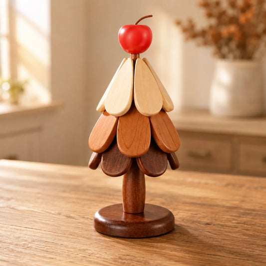 Holz-Weihnachtsbaum-Tischuntersetzer für festlichen Charakter