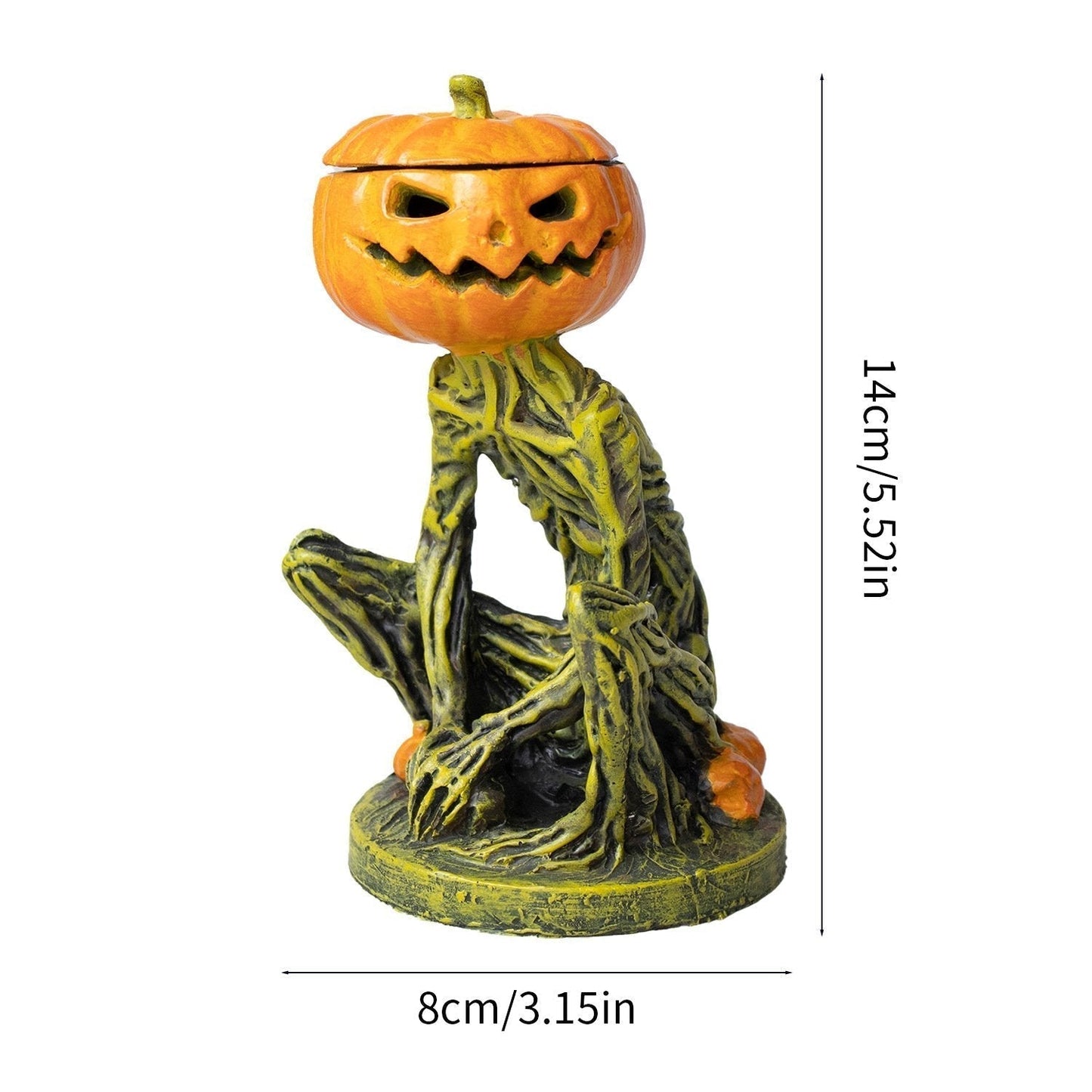 Glowing Pumpkin Figure For Eerie Halloween Charm