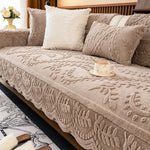Botanical Plush Sofa Cover For Artful Protection