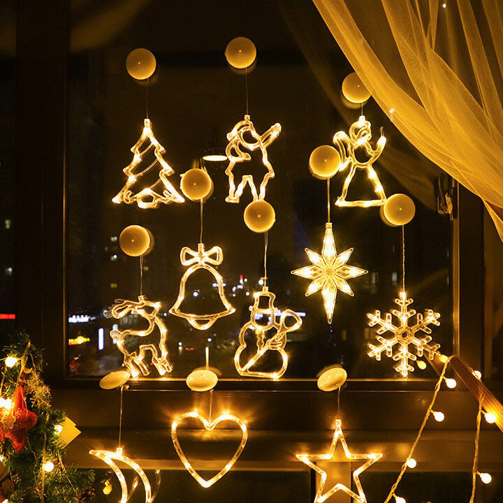 Santa Snowman Cup Lights for Festive Windows
