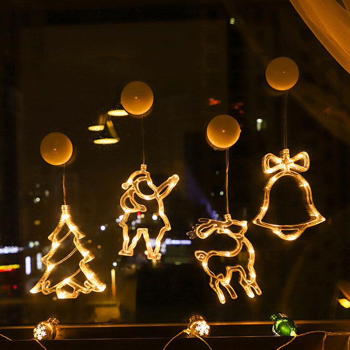 Santa Snowman Cup Lights for Festive Windows