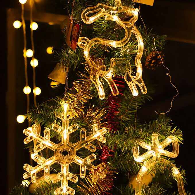Santa Snowman Cup Lights for Festive Windows