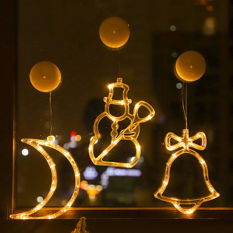 Santa Snowman Cup Lights for Festive Windows
