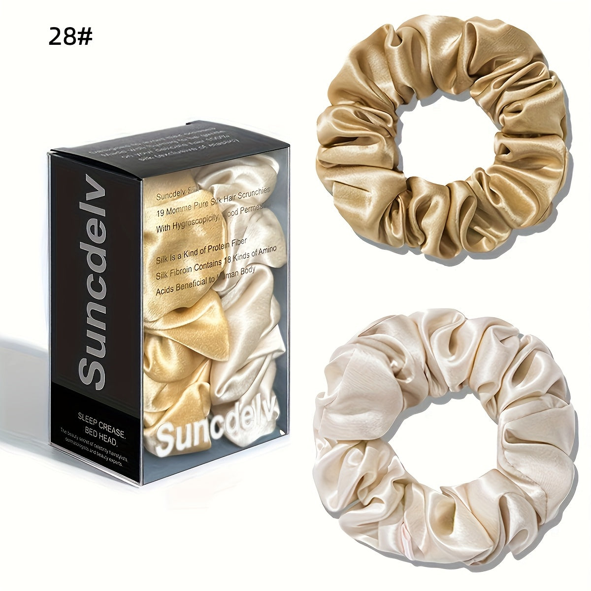 2pcs High Quality 100% Silk Hair Scrunchies | Solid Color Minimalist Big Hairbands, 3.5CM Width, 22Momme, Valentine'S Day Gift, SUNCDELV SLIK