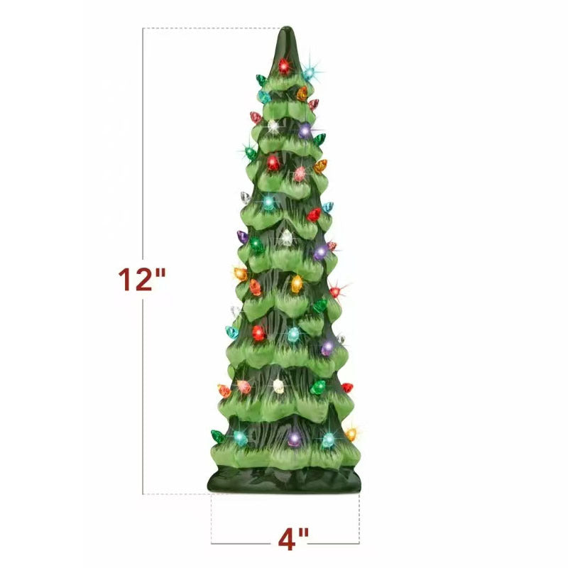 Ceramic Christmas Tree Light With Festive Glow