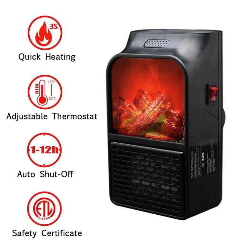 Mini Electric Fireplace Warmer For Cozy Ambience