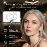 🎉 BUY 1 GET 1 FREE 🎁 Diamond-Cut Hoop Earrings for Women – Elegant, Sparkling 💎