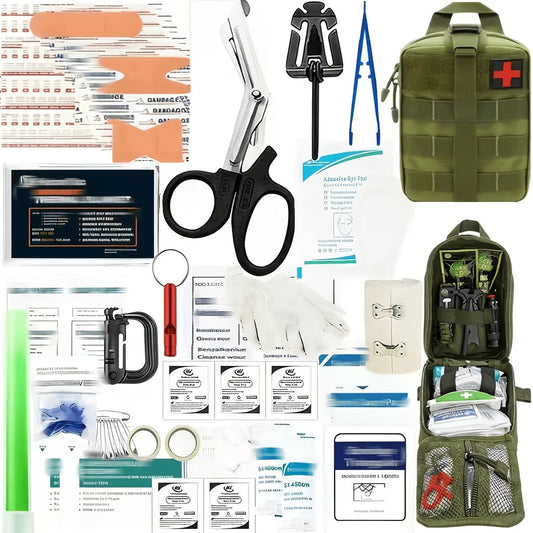 Versatile Outdoor Emergency Kit Compatible with MOLLE System, This Survival First Aid Set Is a Must-Have for Camping, Hunting, Hiking, And Fishing. A Universal Emergency Gear Suitable for Both Men And Women, It Makes a Practical Gift Option