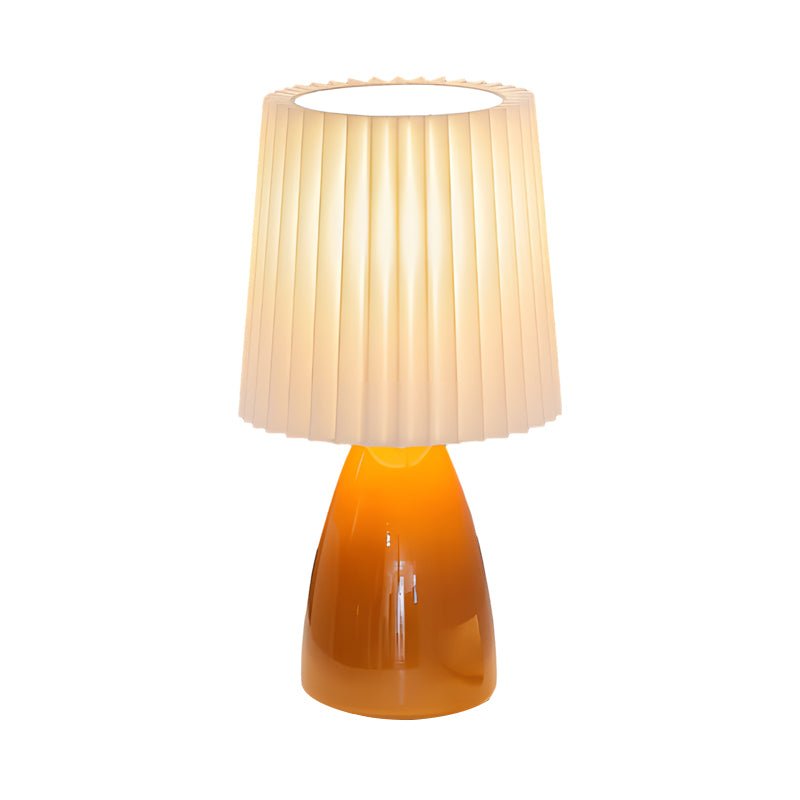 Pleated Glass Table Lamp for Sculptural Glow