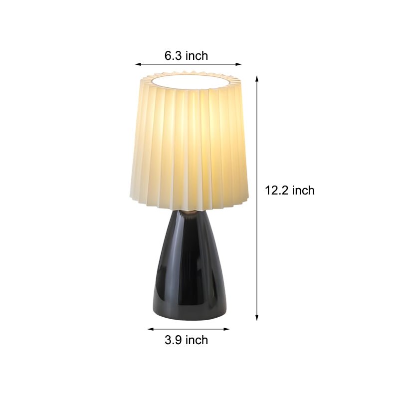 Pleated Glass Table Lamp for Sculptural Glow