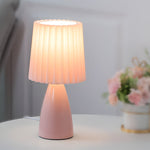 Pleated Glass Table Lamp for Sculptural Glow
