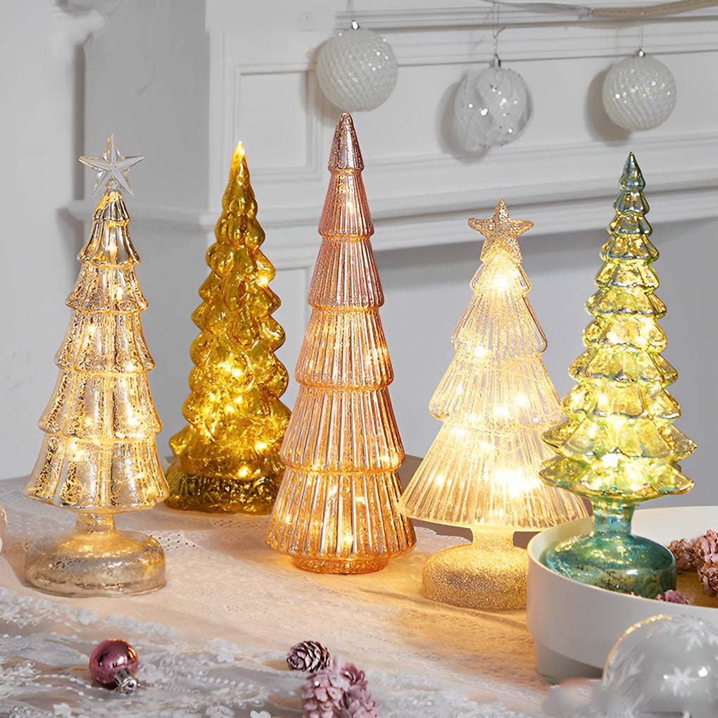 Glass Tower Table Decor With Festive Glow