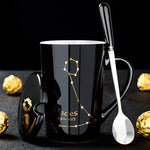 Black Zodiac Ceramic Mug For Cosmic Character