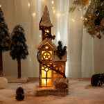 Wooden Christmas Village Table With Cozy Lights