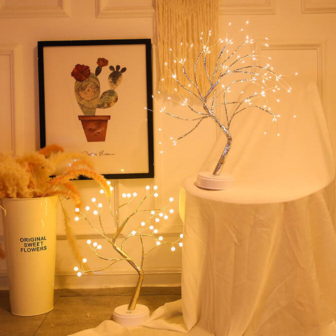 Copper Wire Table Lamp With Sculptural Glow