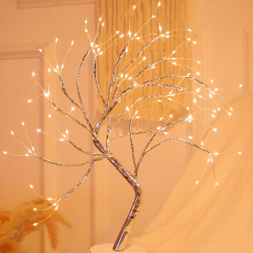 Copper Wire Table Lamp With Sculptural Glow