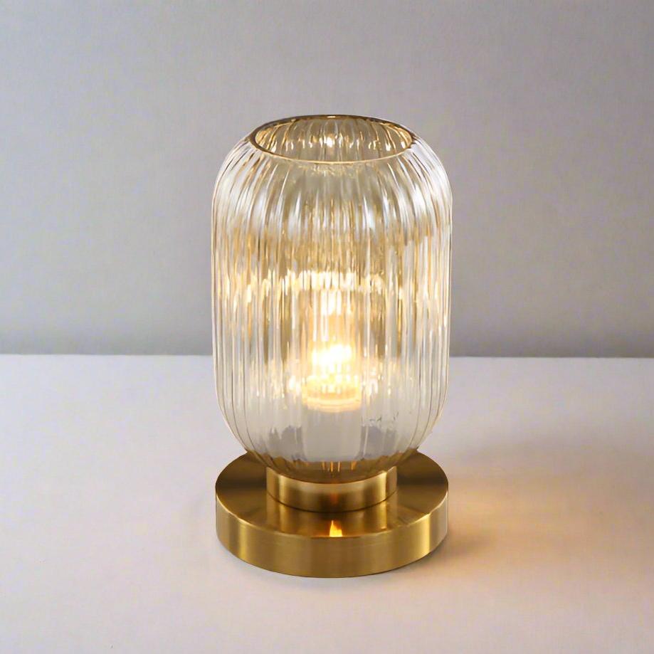 Amber Glass Table Lamp for Warm Nordic Glow