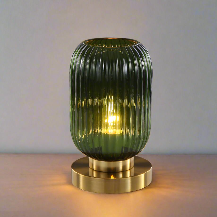Amber Glass Table Lamp for Warm Nordic Glow
