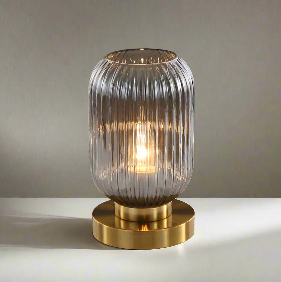 Amber Glass Table Lamp for Warm Nordic Glow