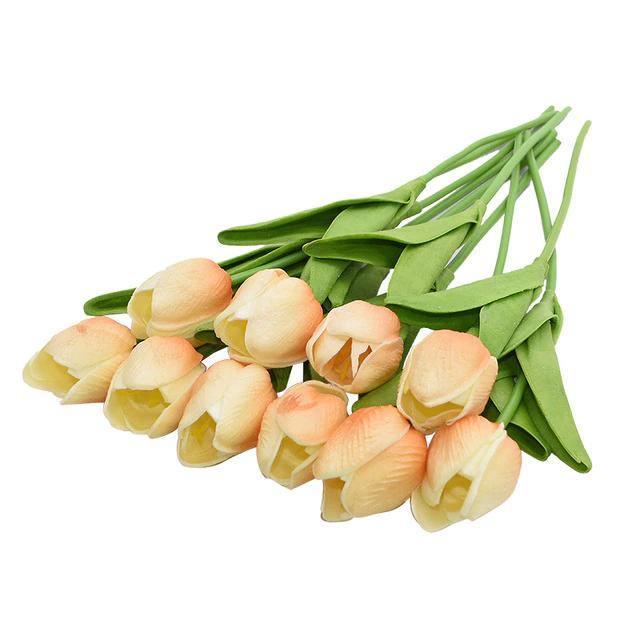 Faux Tulip Table Arrangement With Lasting Color