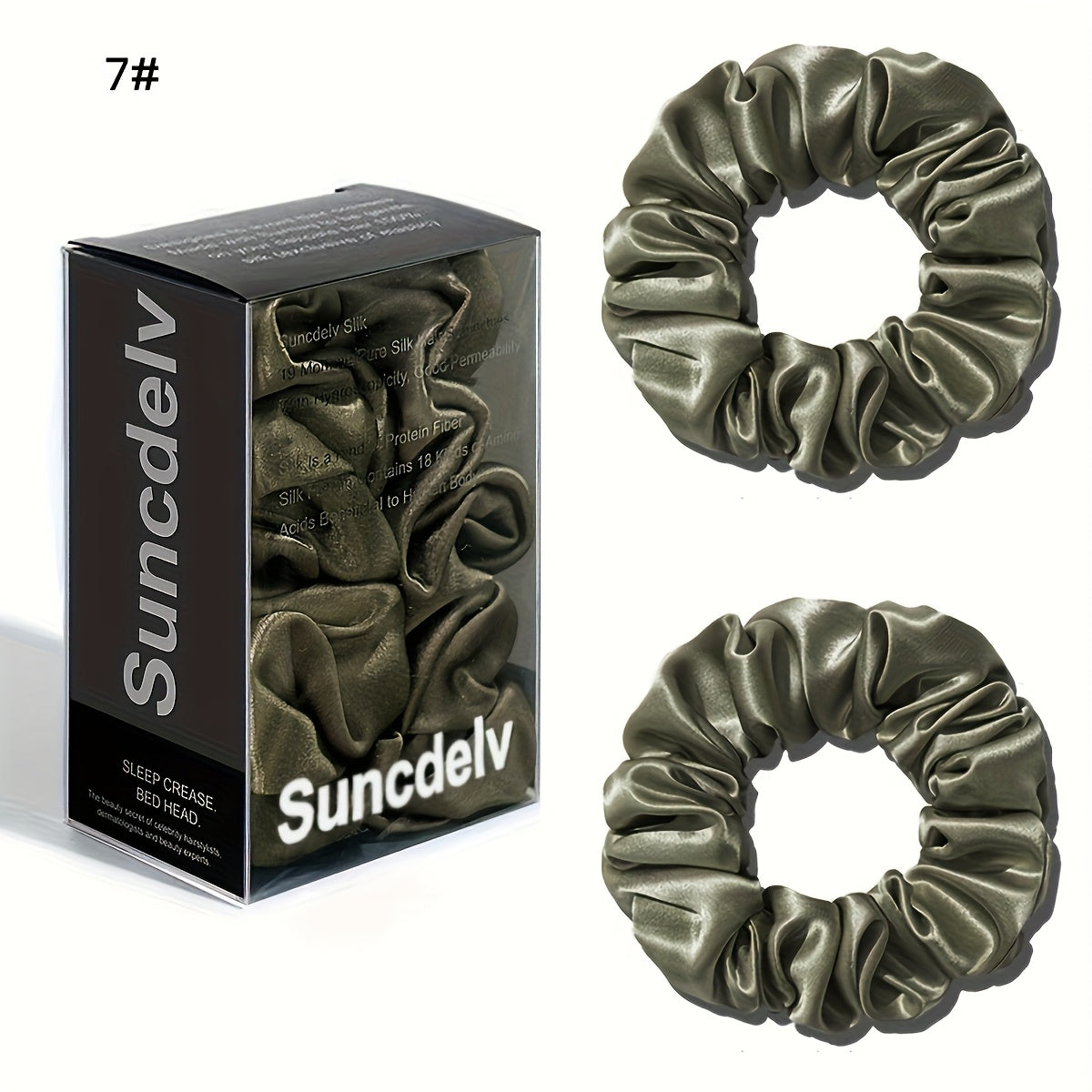 2pcs High Quality 100% Silk Hair Scrunchies | Solid Color Minimalist Big Hairbands, 3.5CM Width, 22Momme, Valentine'S Day Gift, SUNCDELV SLIK