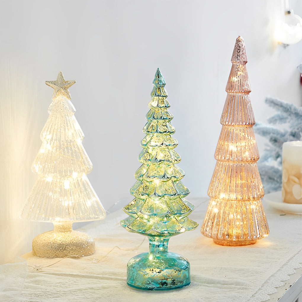 Glass Tower Table Decor With Festive Glow