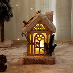 Wooden Christmas Village Table With Cozy Lights