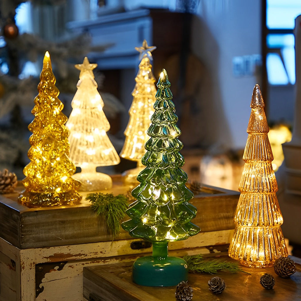Glass Tower Table Decor With Festive Glow