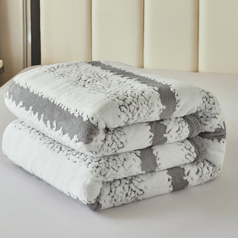 Striped Sherpa Blanket For Cozy Character