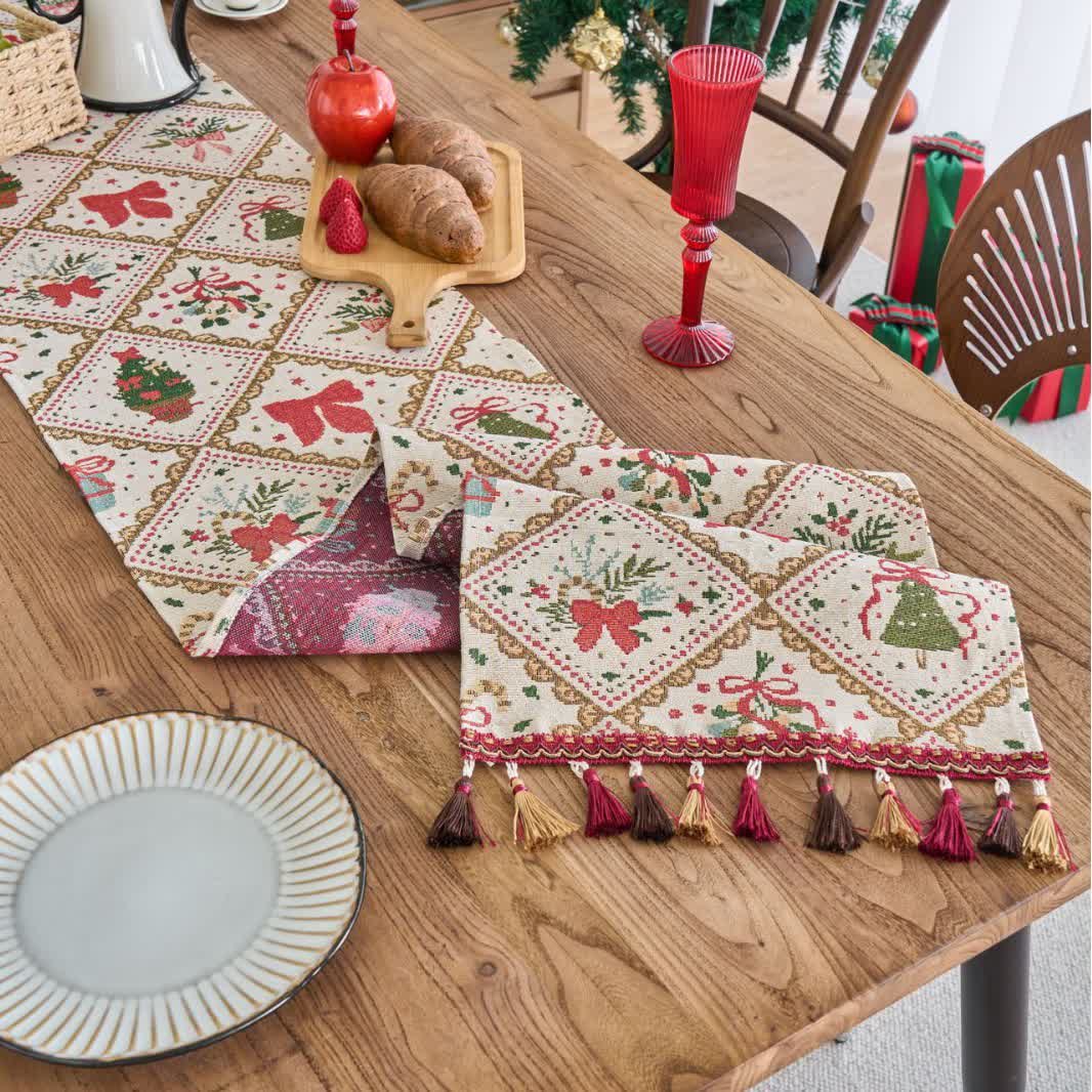 Weihnachts-Schleifen-Tischläufer für festlichen Charme  