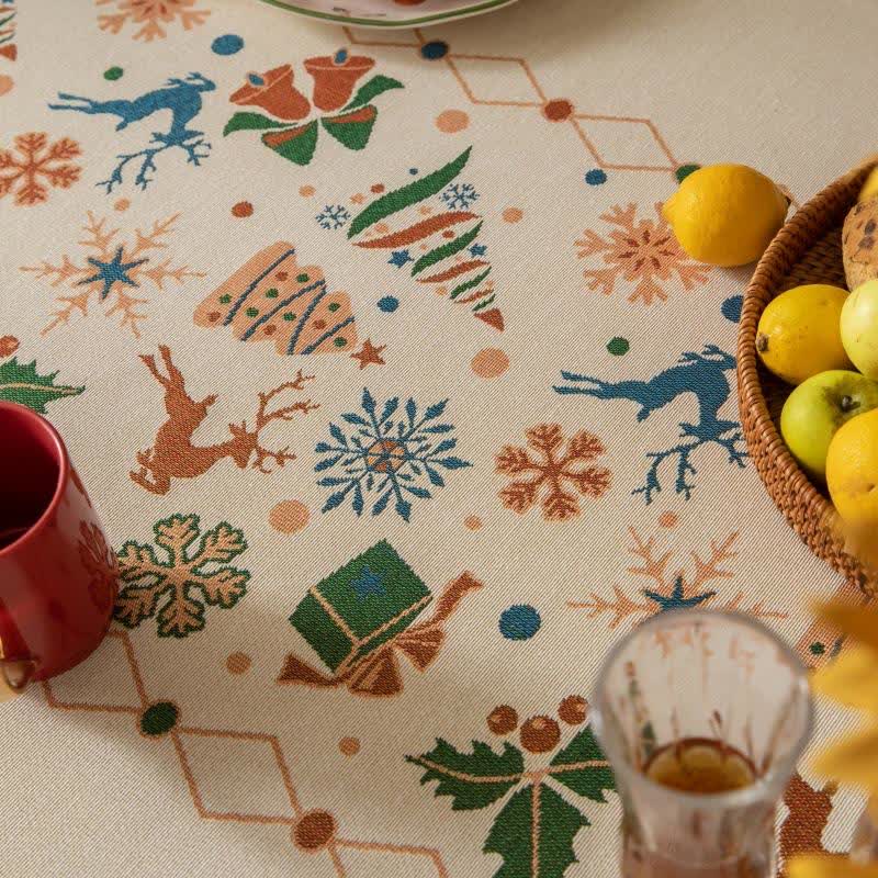 Christmas Jacquard Tablecloth With Festive Character